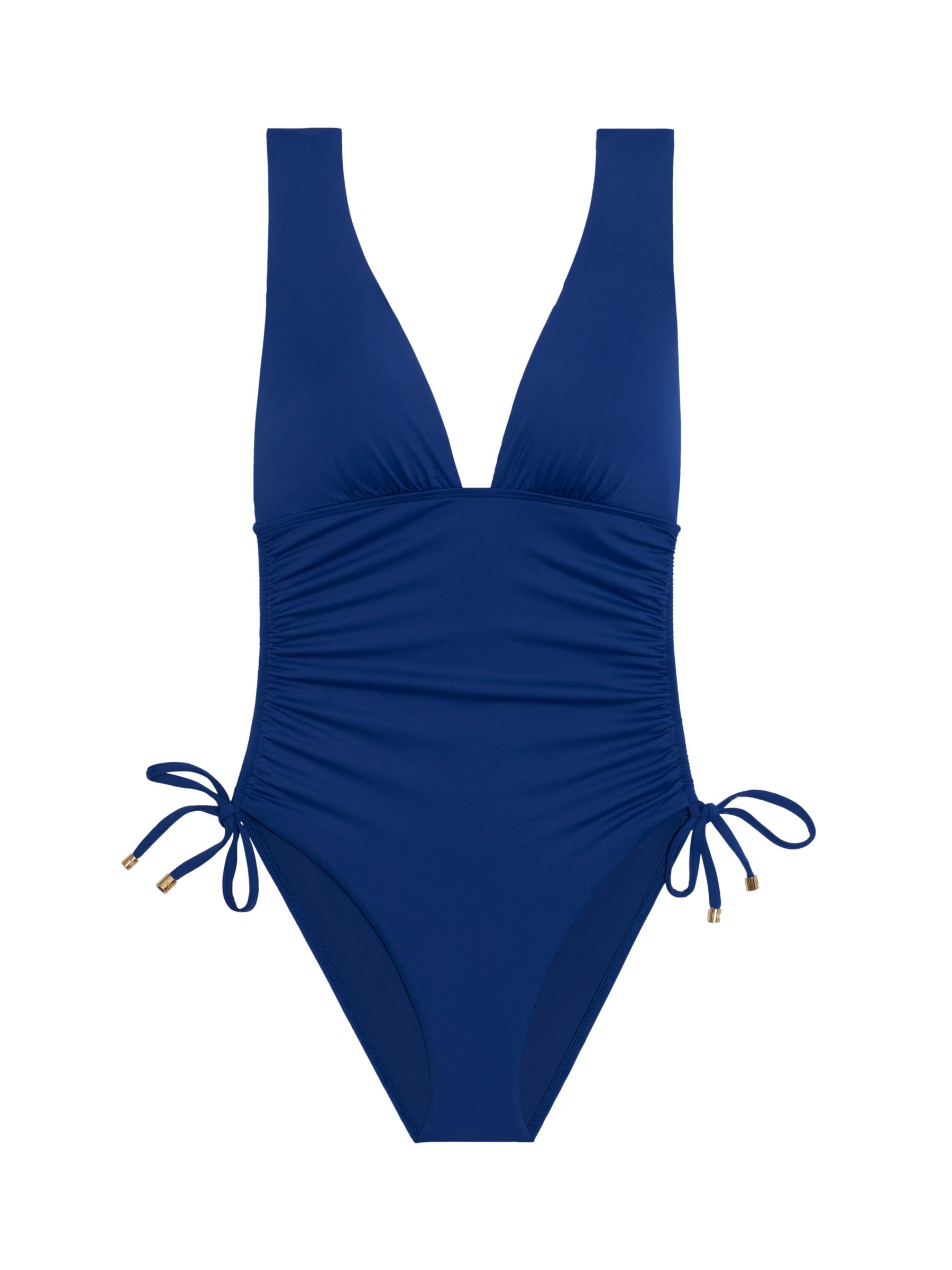 Lauren Ralph Lauren Shirred Side Plunge Shaping Fit Swimsuit, Sap, 16