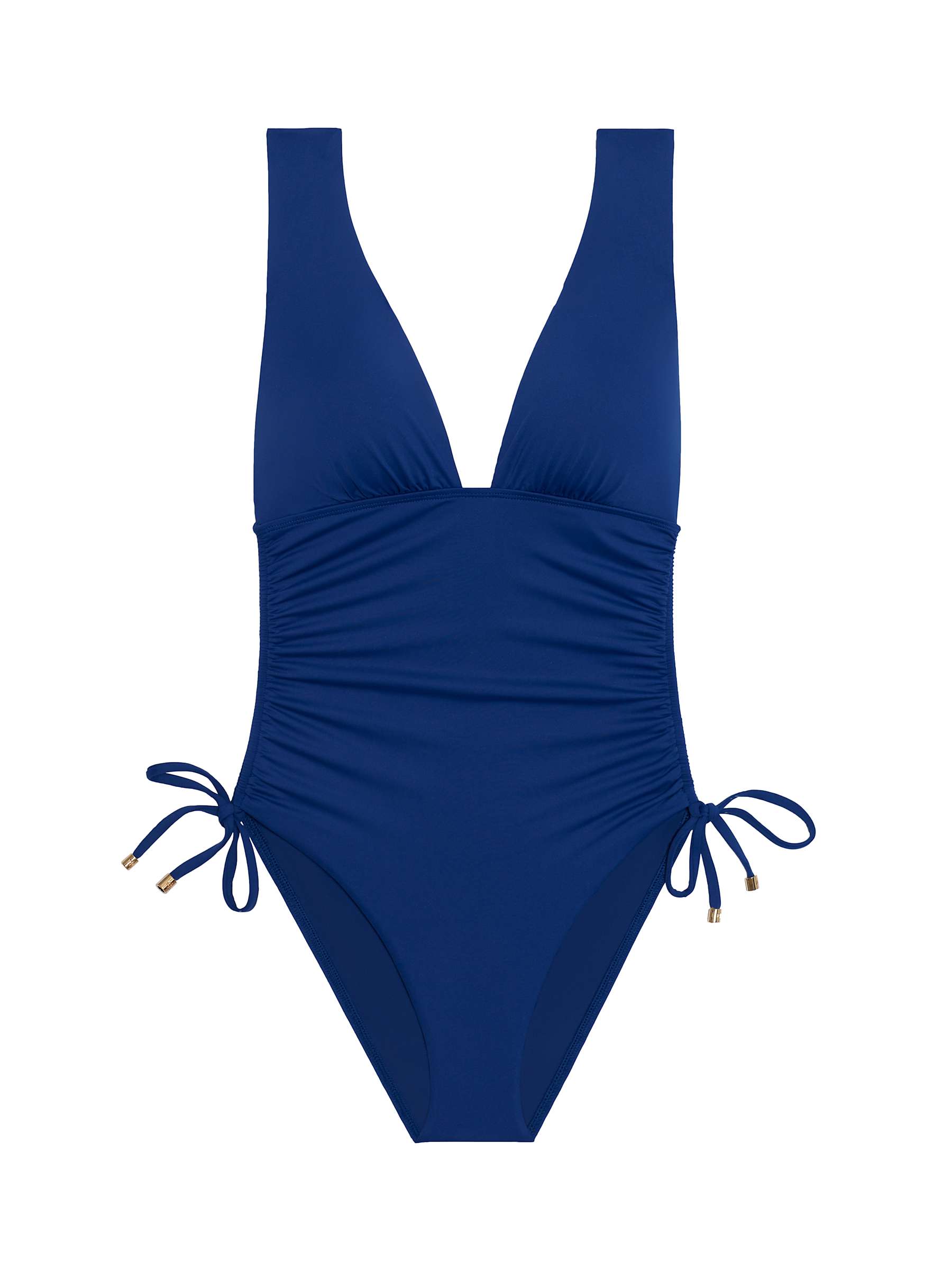 Buy Lauren Ralph Lauren Shirred Side Plunge Shaping Fit Swimsuit, Spa Online at johnlewis.com