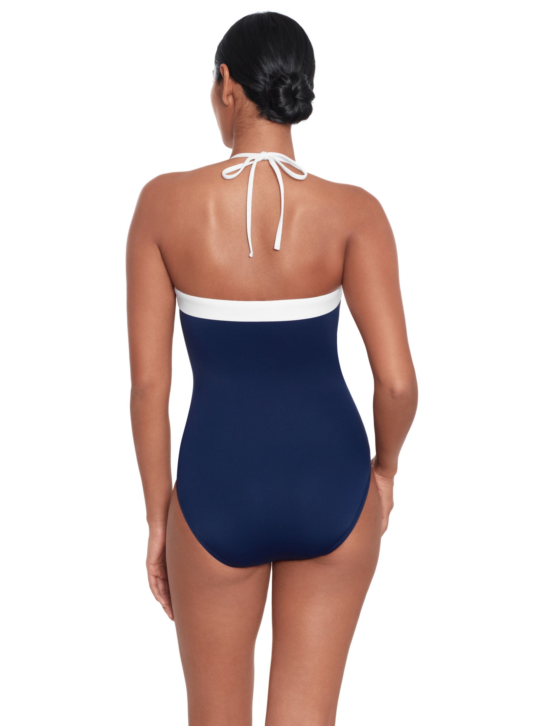 Lauren Ralph Lauren Bandeau Swimsuit, Blue/Multi, 8