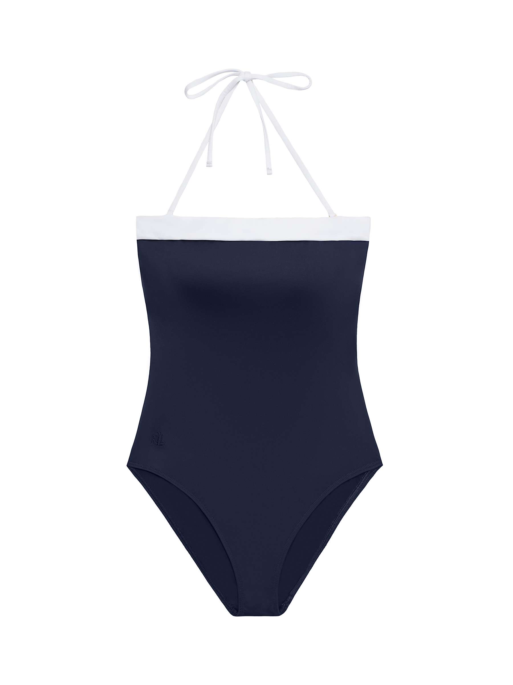 Buy Lauren Ralph Lauren Bandeau Swimsuit, Blue/Multi Online at johnlewis.com