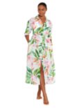 Lauren Ralph Lauren Watercolour Floral Midi Cotton Shirt Dress, Multi