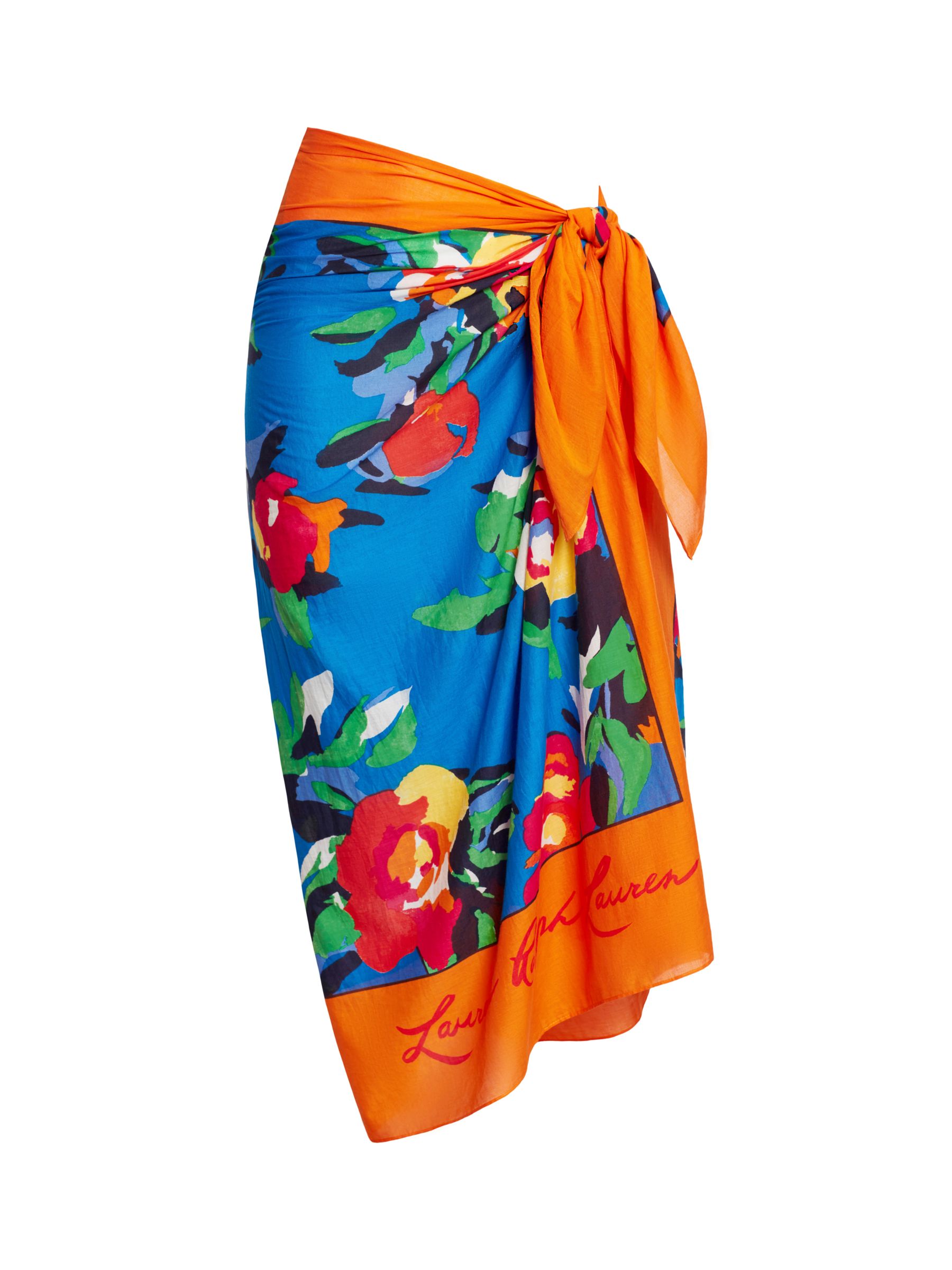 Buy Lauren Ralph Lauren Cotton Voile Floral Border Design Sarong, Multi Online at johnlewis.com
