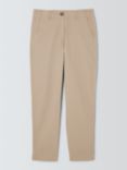 John Lewis Tapered Cotton Blend Chino Trousers, Natural