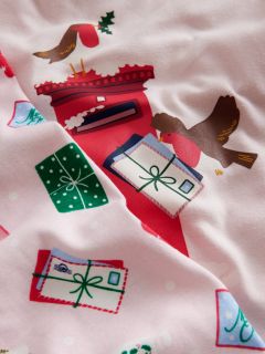 Mini Boden Kids Christmas Post Snug Long John Pyjamas Pink 12