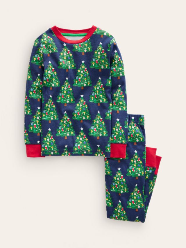 Mini Boden Kids Glow In The Dark Christmas Tree Print Pyjamas