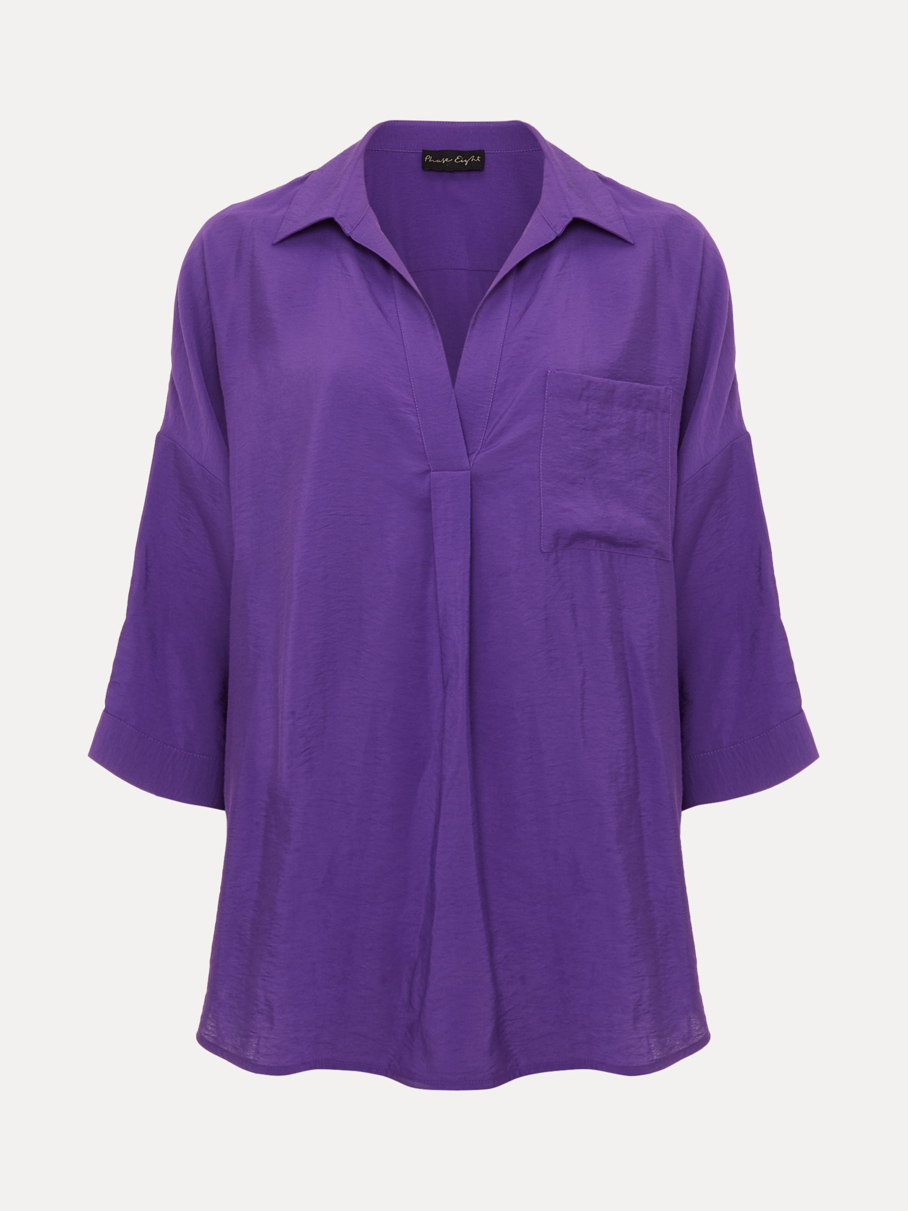 Buy Phase Eight Cynthia Longline Top, Purple Online at johnlewis.com