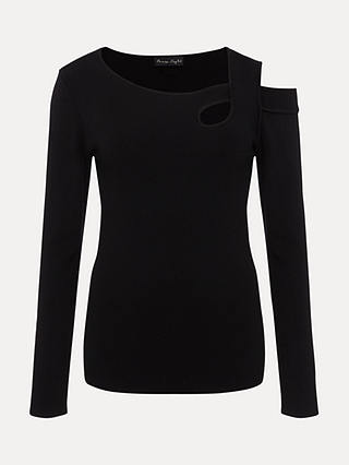 Phase Eight Wren Black Cut Out Knitted Top, Black