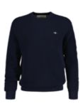 GANT Cotton Textured Jumper, Evening Blue, Evening Blue