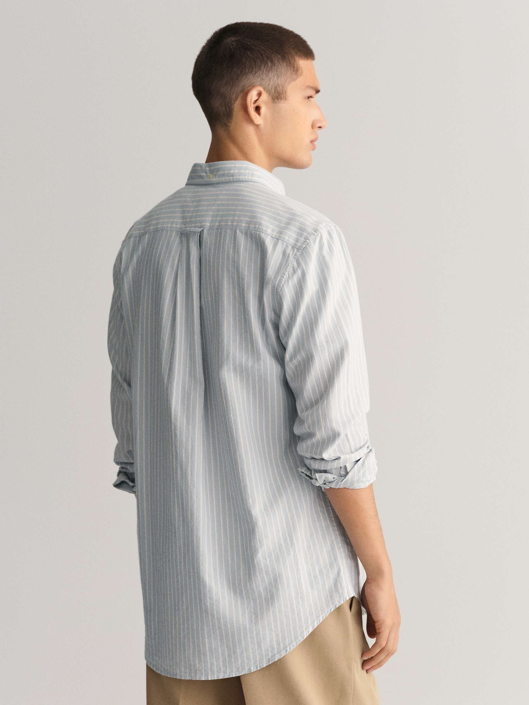 Buy GANT Regular Oxford Stripe Shirt, Stormy Sea Online at johnlewis.com