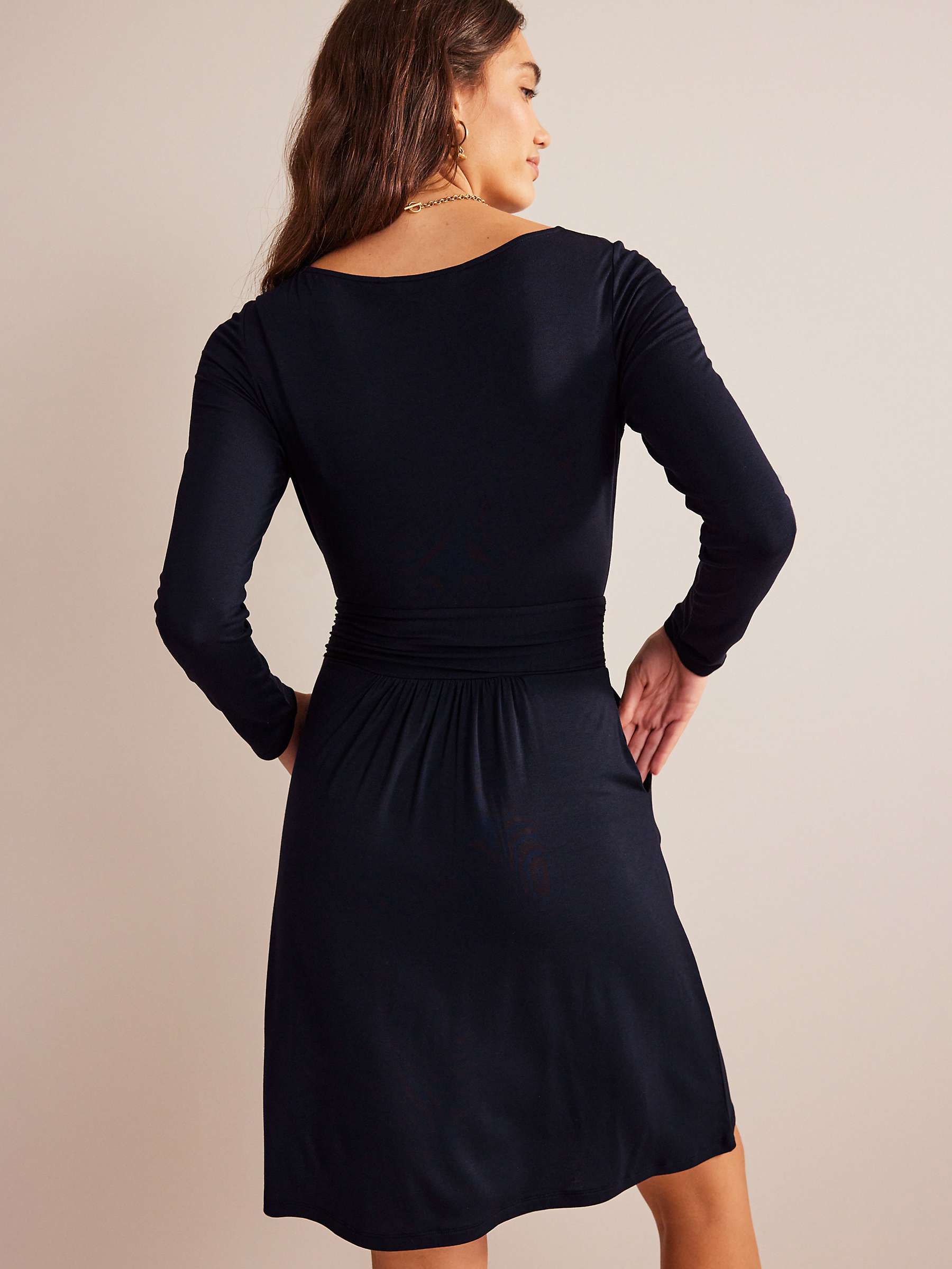 Buy Boden Abigail Ecovero Jersey Dress, Navy Online at johnlewis.com