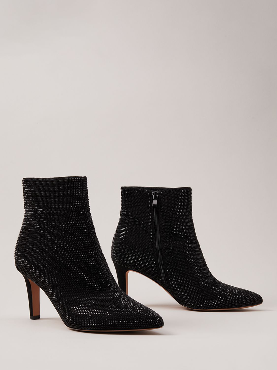 Buy Phase Eight Sparkly Ankle Boots, Black Online at johnlewis.com