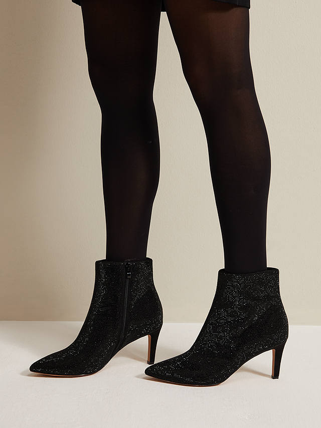 Phase Eight Sparkly Ankle Boots, Black