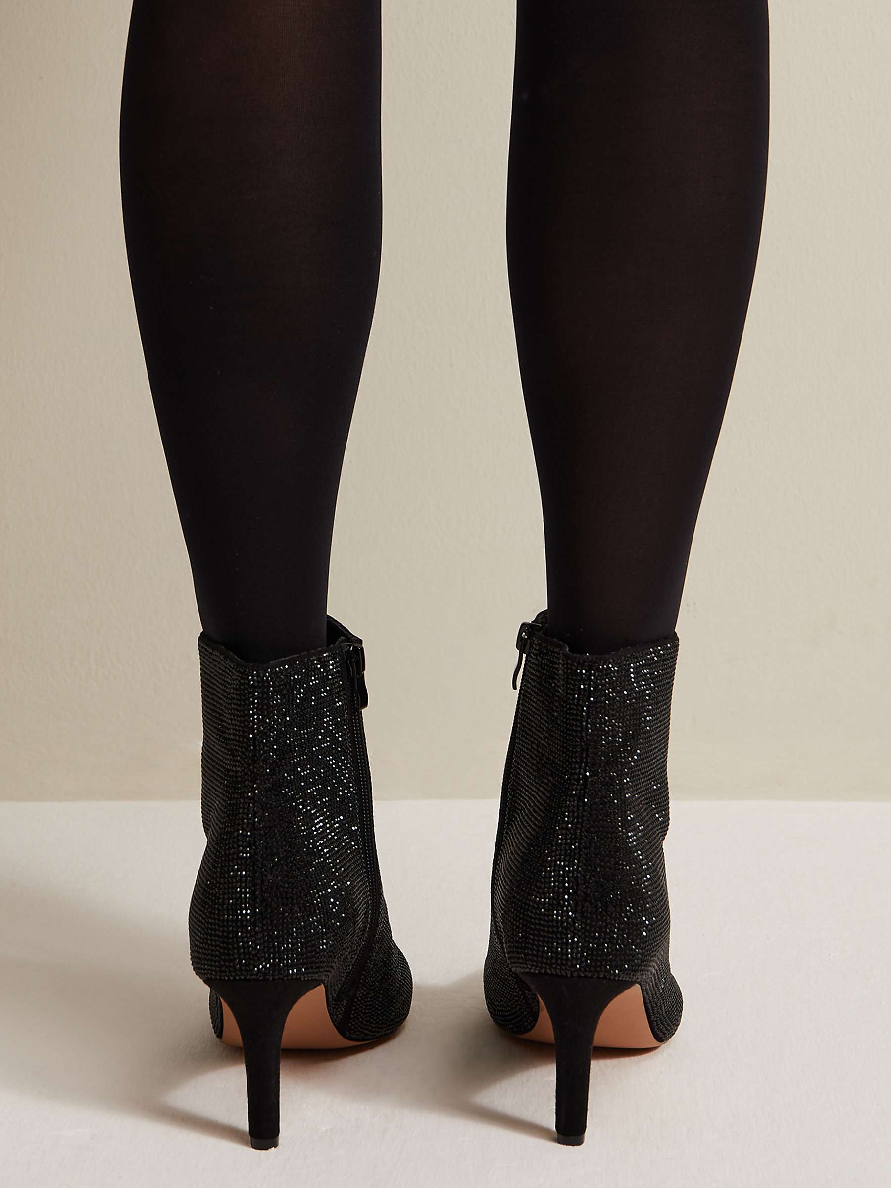 Buy Phase Eight Sparkly Ankle Boots, Black Online at johnlewis.com
