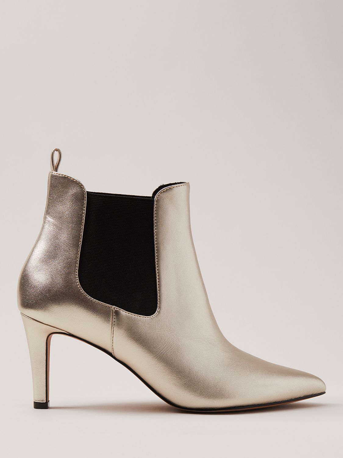 Buy Phase Eight Metallic Leather Ankle Boots, Gold Online at johnlewis.com