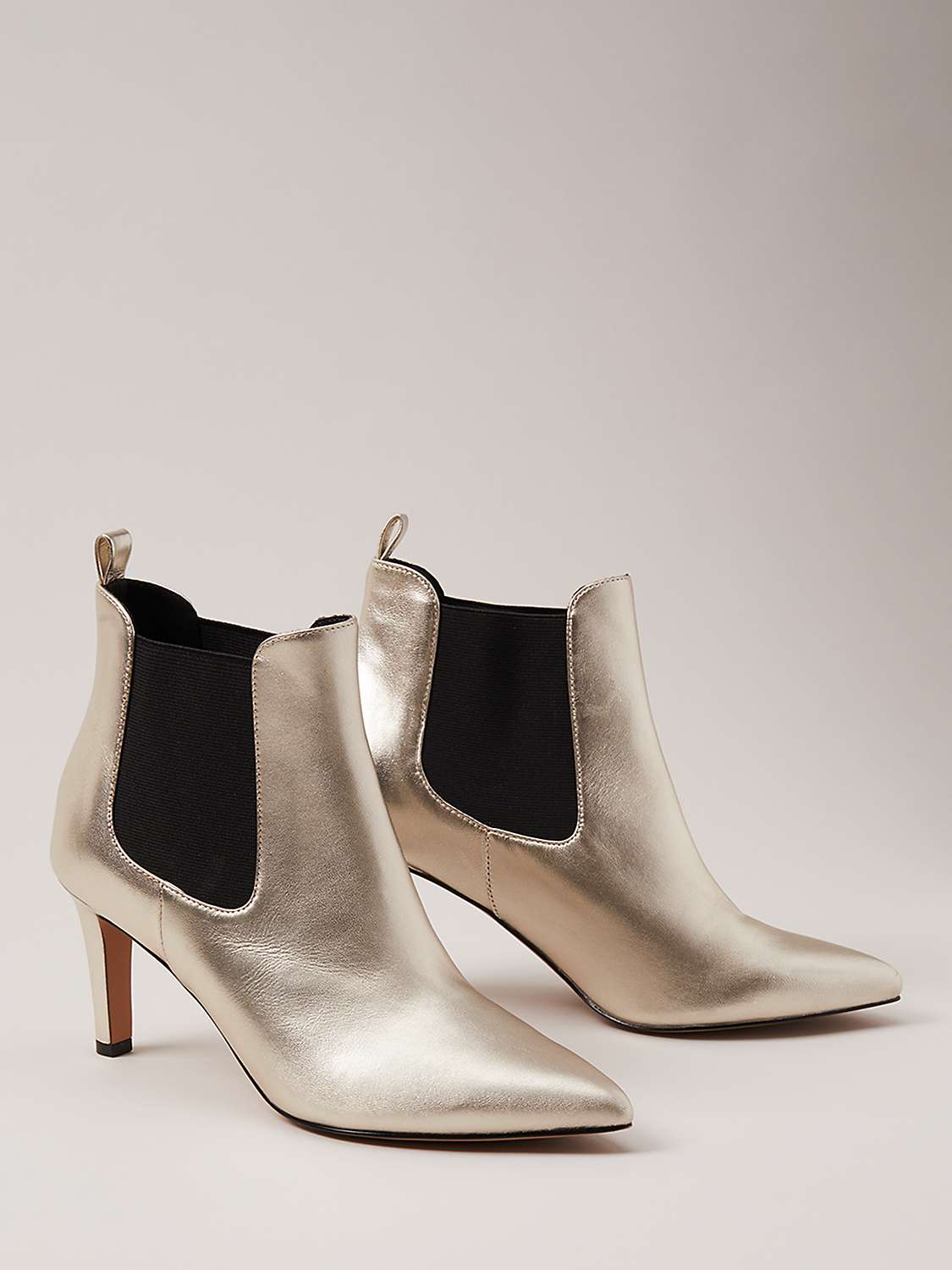 Buy Phase Eight Metallic Leather Ankle Boots, Gold Online at johnlewis.com