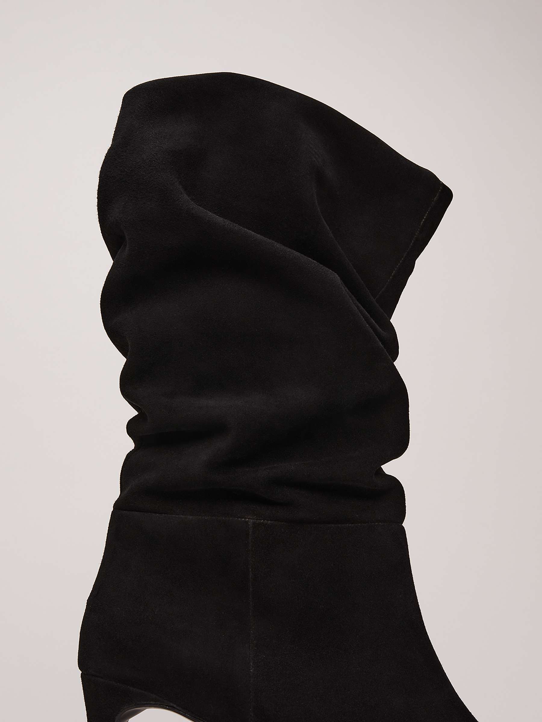 Buy Phase Eight Suede Ruched Boots, Black Online at johnlewis.com