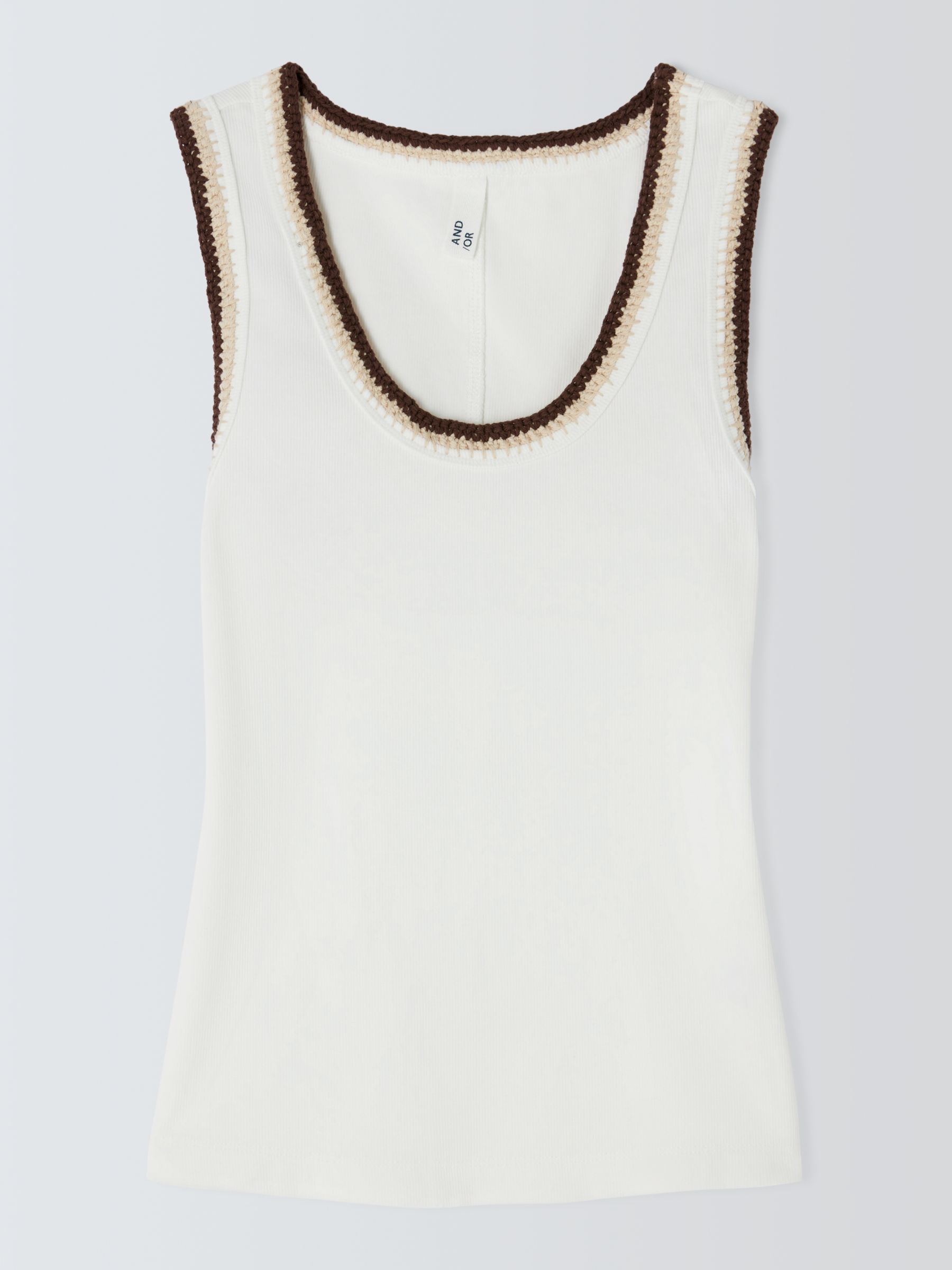 AND/OR Dari Embroidered Vest Top, White, 6