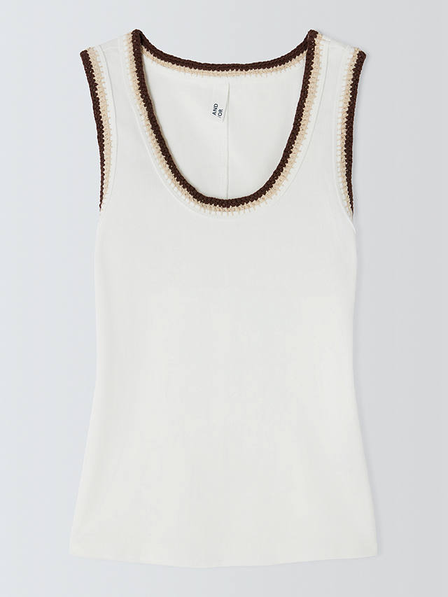 AND/OR Dari Embroidered Vest Top, White
