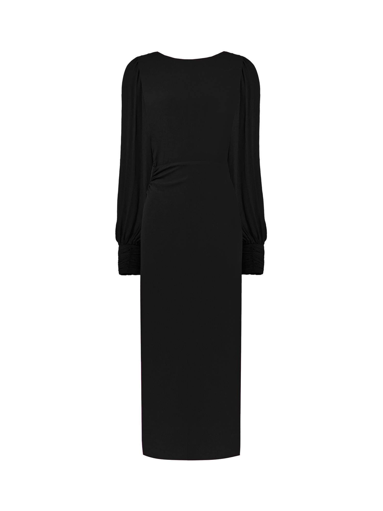 Ro&Zo Ruch Side Detail Midi Dress, Black, 8