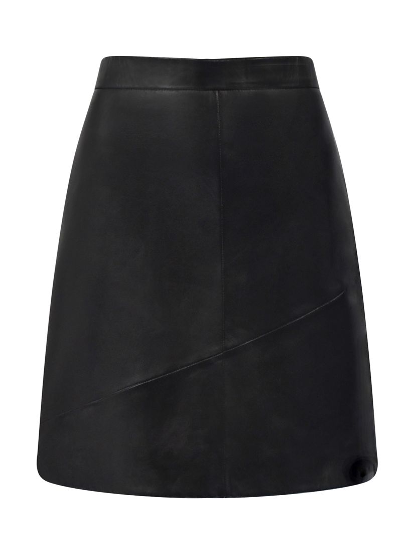 Ro&Zo Leather Mini Skirt, Black at John Lewis & Partners