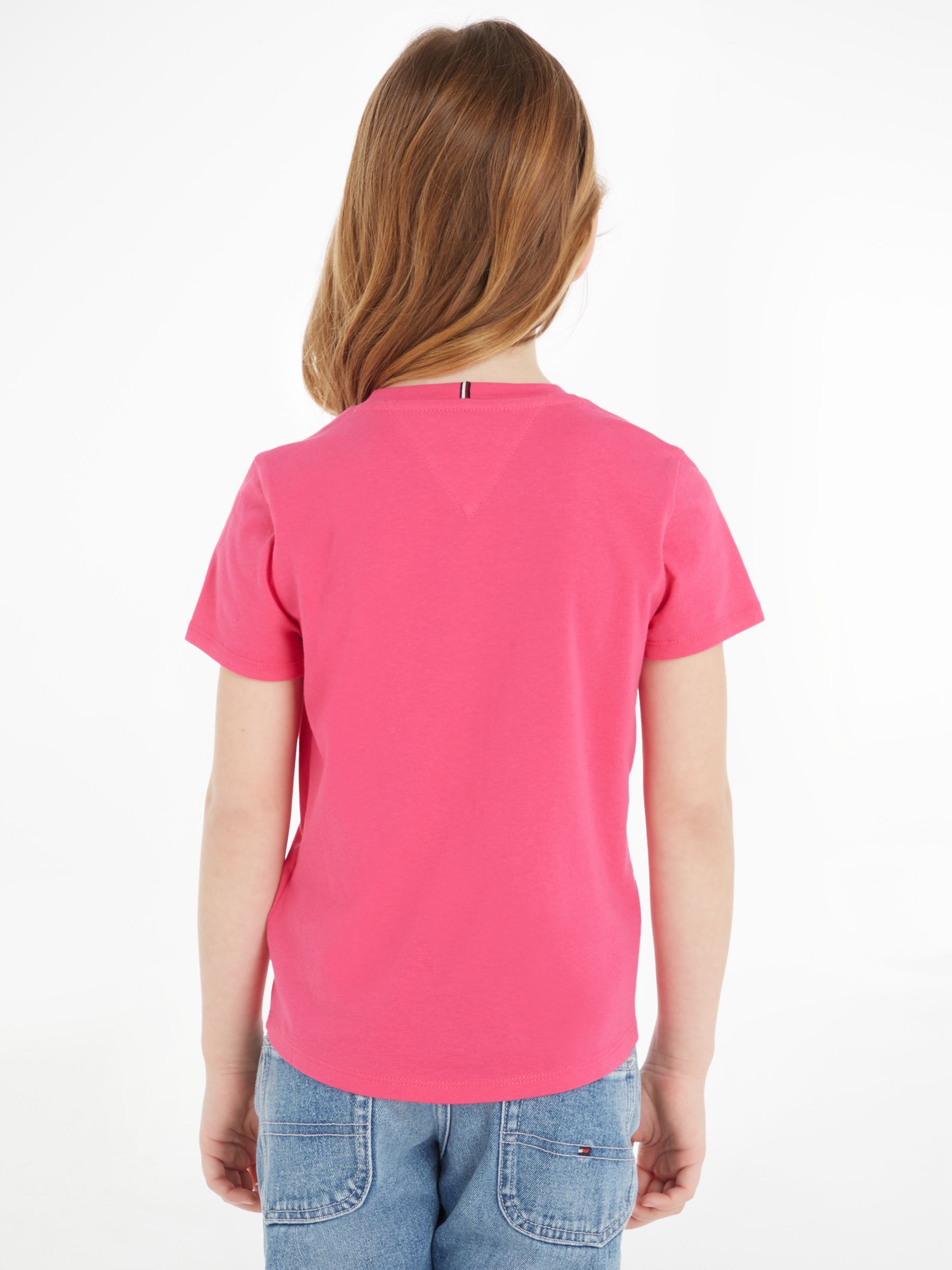 Tommy Hilfiger Kids\' Essential Short Sleeve T-Shirt, Hot Magenta at John  Lewis & Partners
