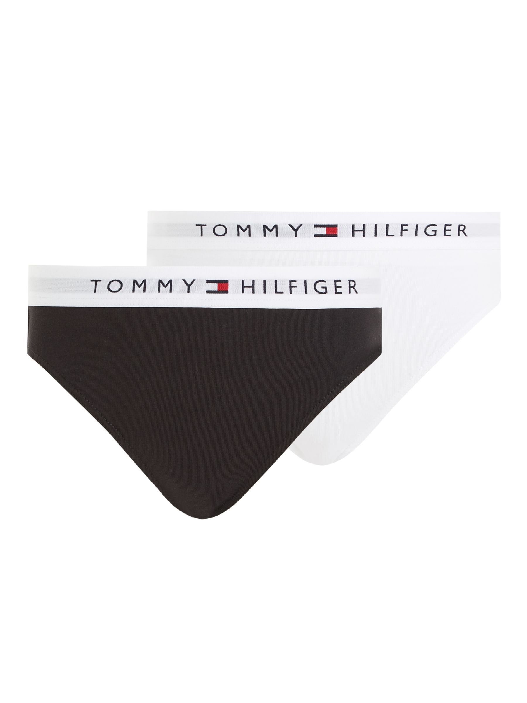 Buy Tommy Hilfiger Kids' Original Bikini Briefs, Pack of 2, White/Black Online at johnlewis.com