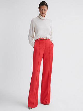 Reiss Cara Wide Leg Trousers, Coral