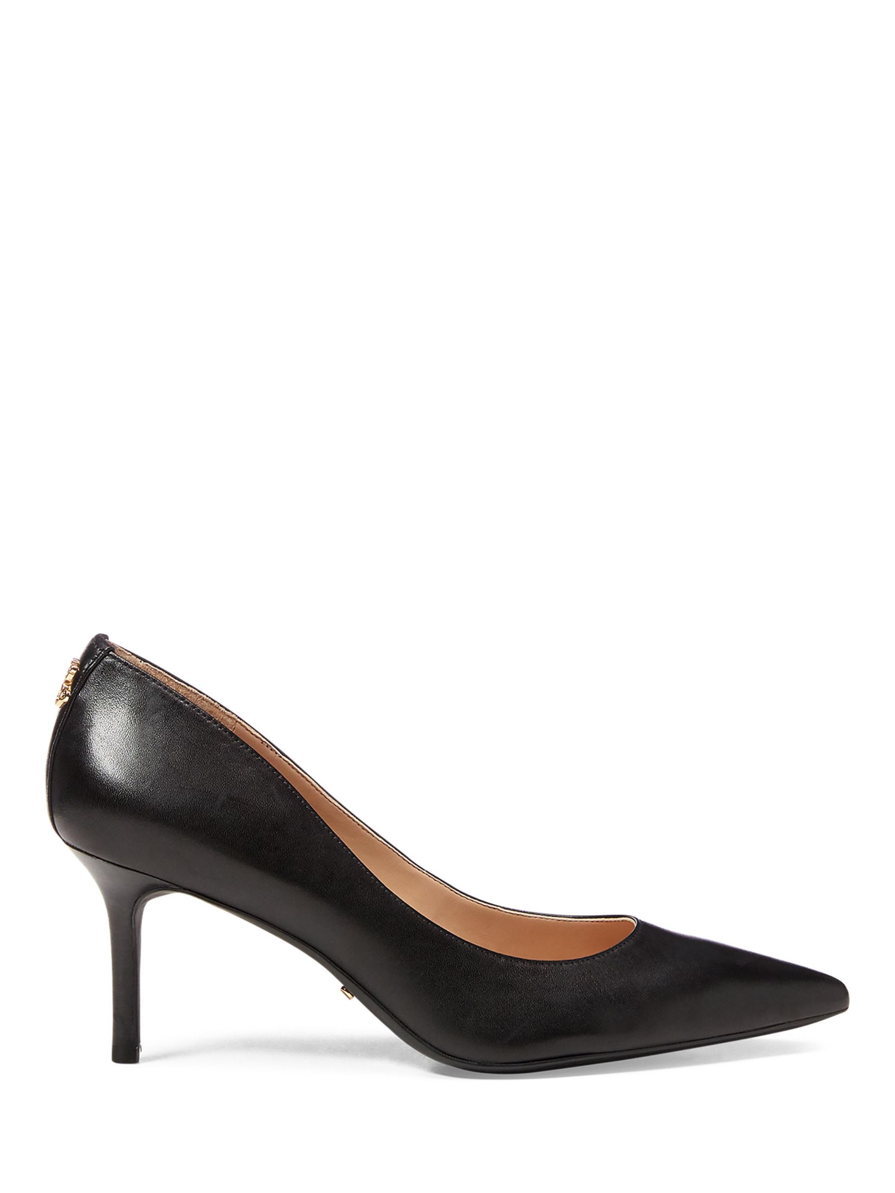 Lauren Ralph Lauren Lanette Leather Pointed Toe Stiletto Court Shoes, Black