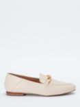 John Lewis Godfrey Leather Soft Back Chain Trim Loafers, Almond Milk