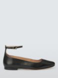 John Lewis Henney Leather Ankle Strap Ballerina Pumps