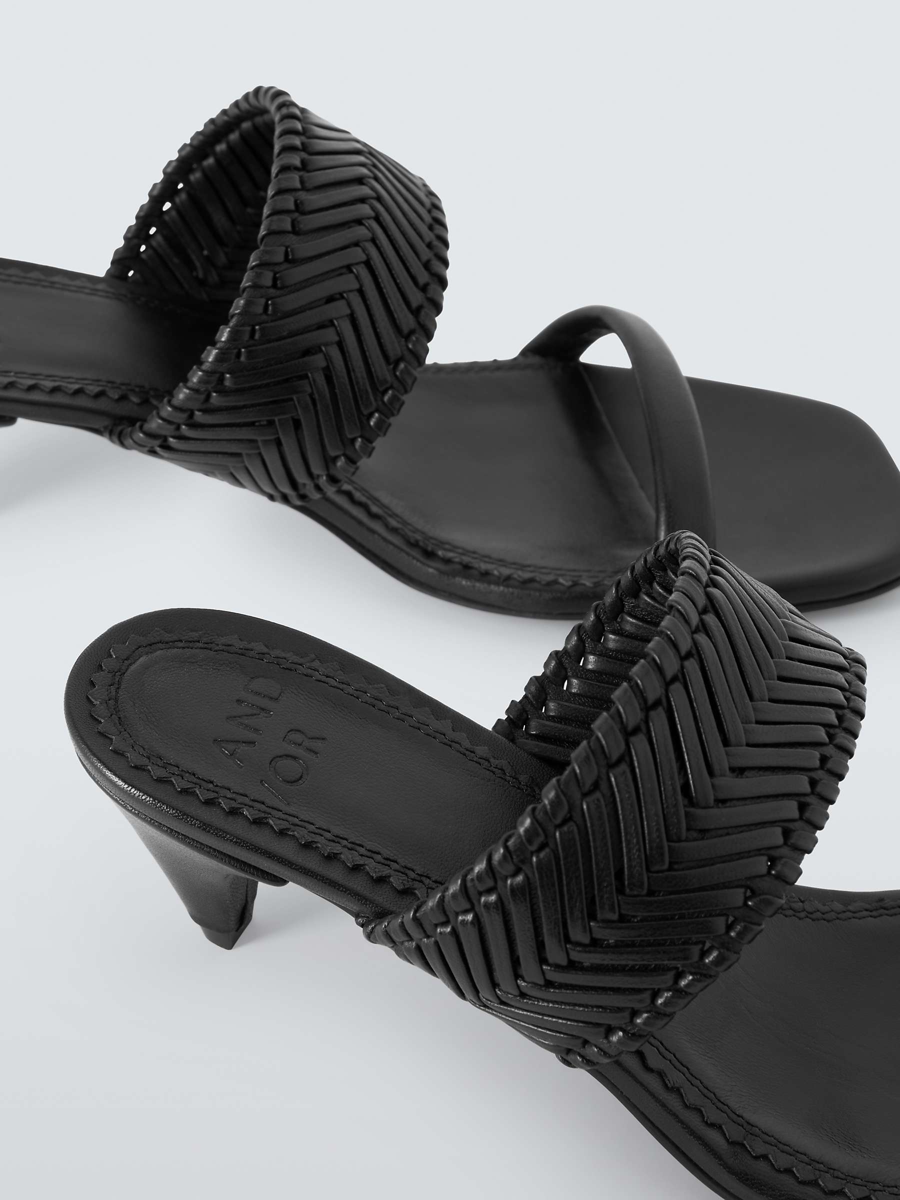 Buy AND/OR Irealea Leather Feature Heel Woven Mule Sandals Online at johnlewis.com