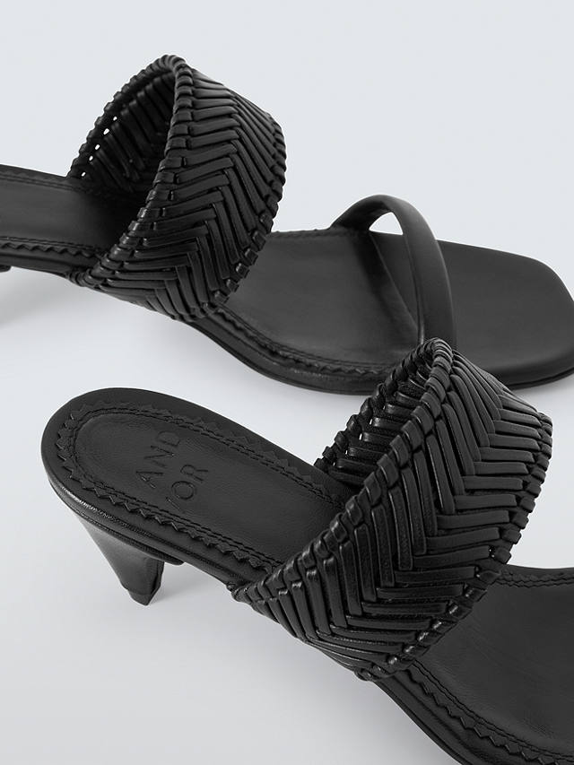 AND/OR Irealea Leather Feature Heel Woven Mule Sandals