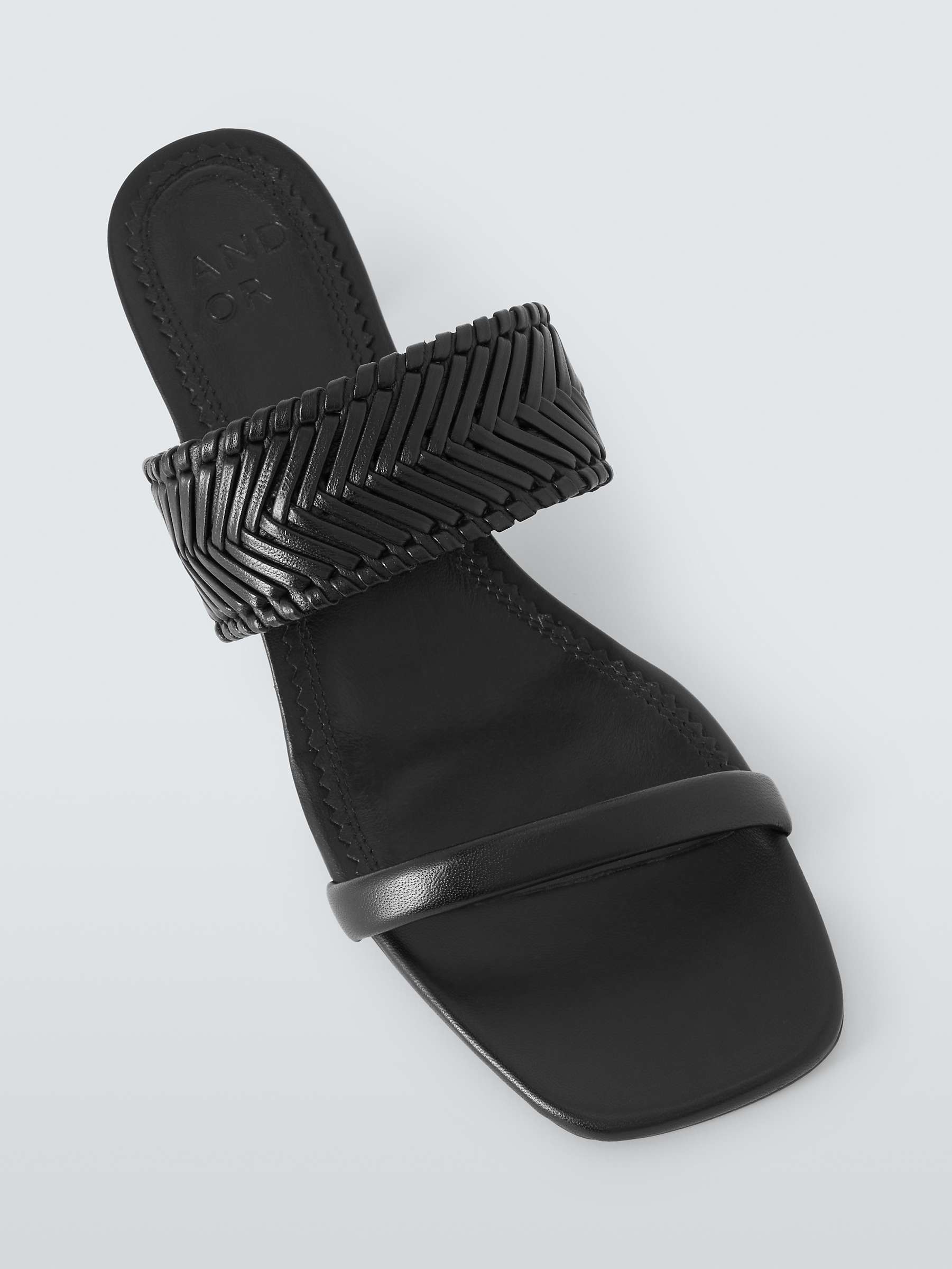 Buy AND/OR Irealea Leather Feature Heel Woven Mule Sandals Online at johnlewis.com