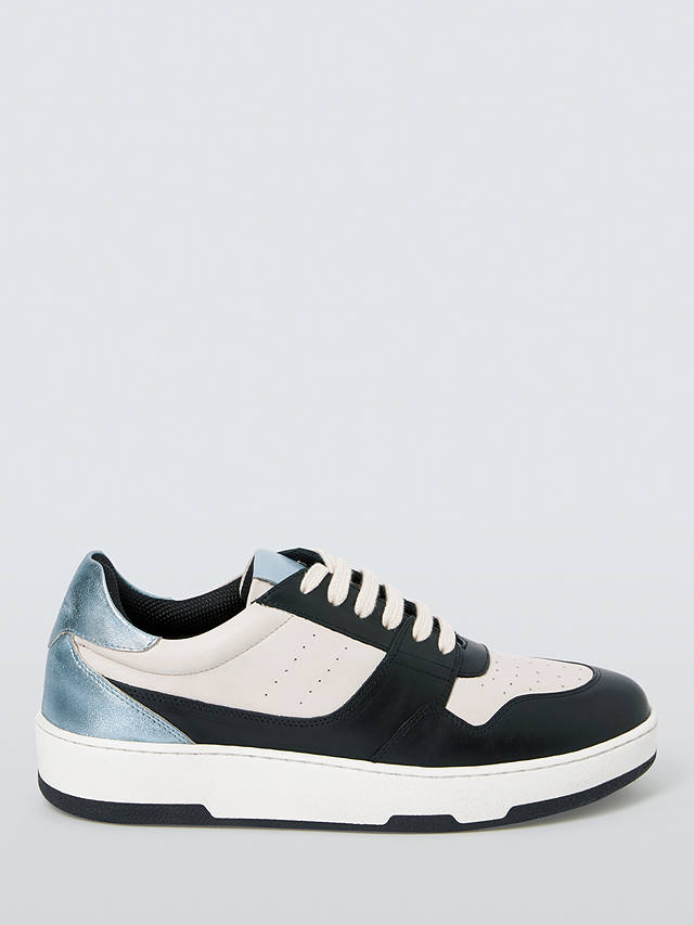 AND/OR Eave Leather Lace Up Trainers, Blue/Black/White