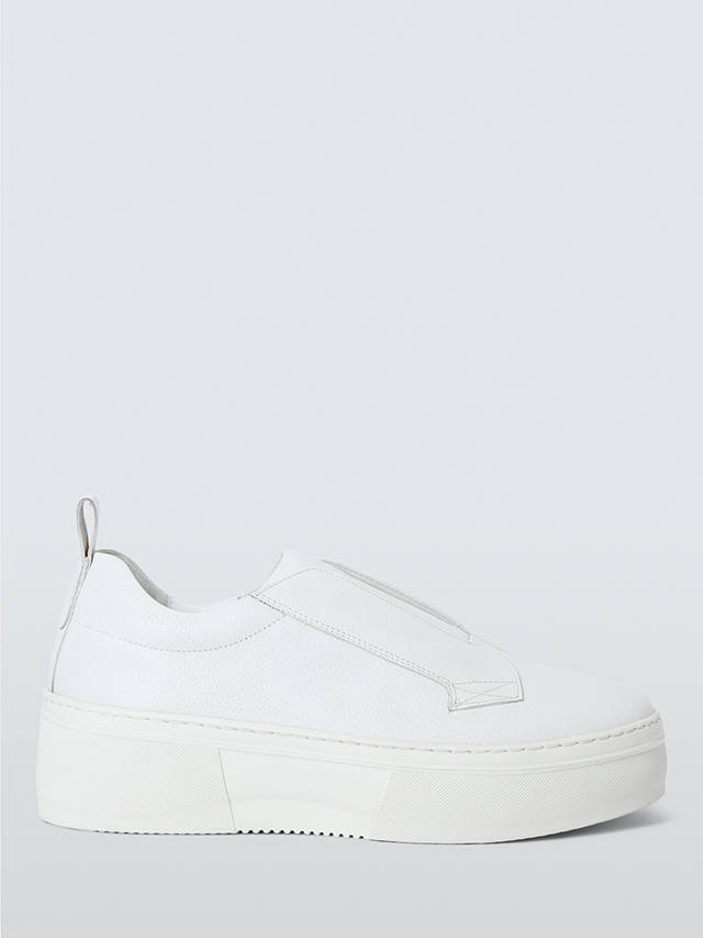John Lewis Erennie Leather Chunky Sole Slip On Trainers, Off White