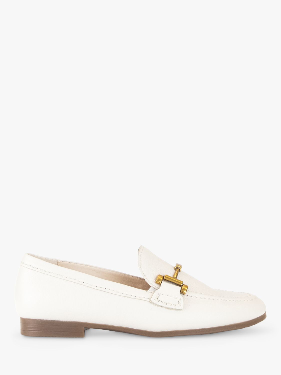 Gabor Destiny Wide Fit Leather Slip On Loafers, Crème at John Lewis ...