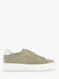 Gabor Wide Fit Camrose Suede Flatform Trainers, Green/White
