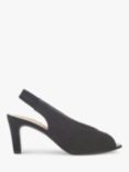 Gabor Eternity Suede Peep Toe Slingback Shoes, Black