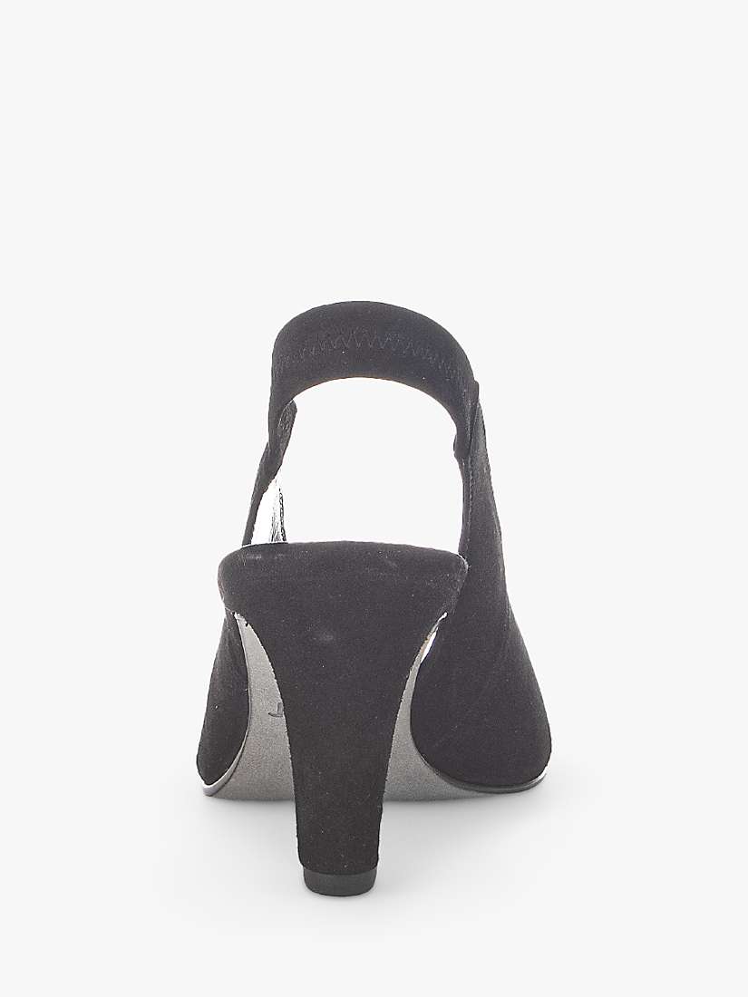 Buy Gabor Eternity Suede Peep Toe Slingback Shoes, Black Online at johnlewis.com