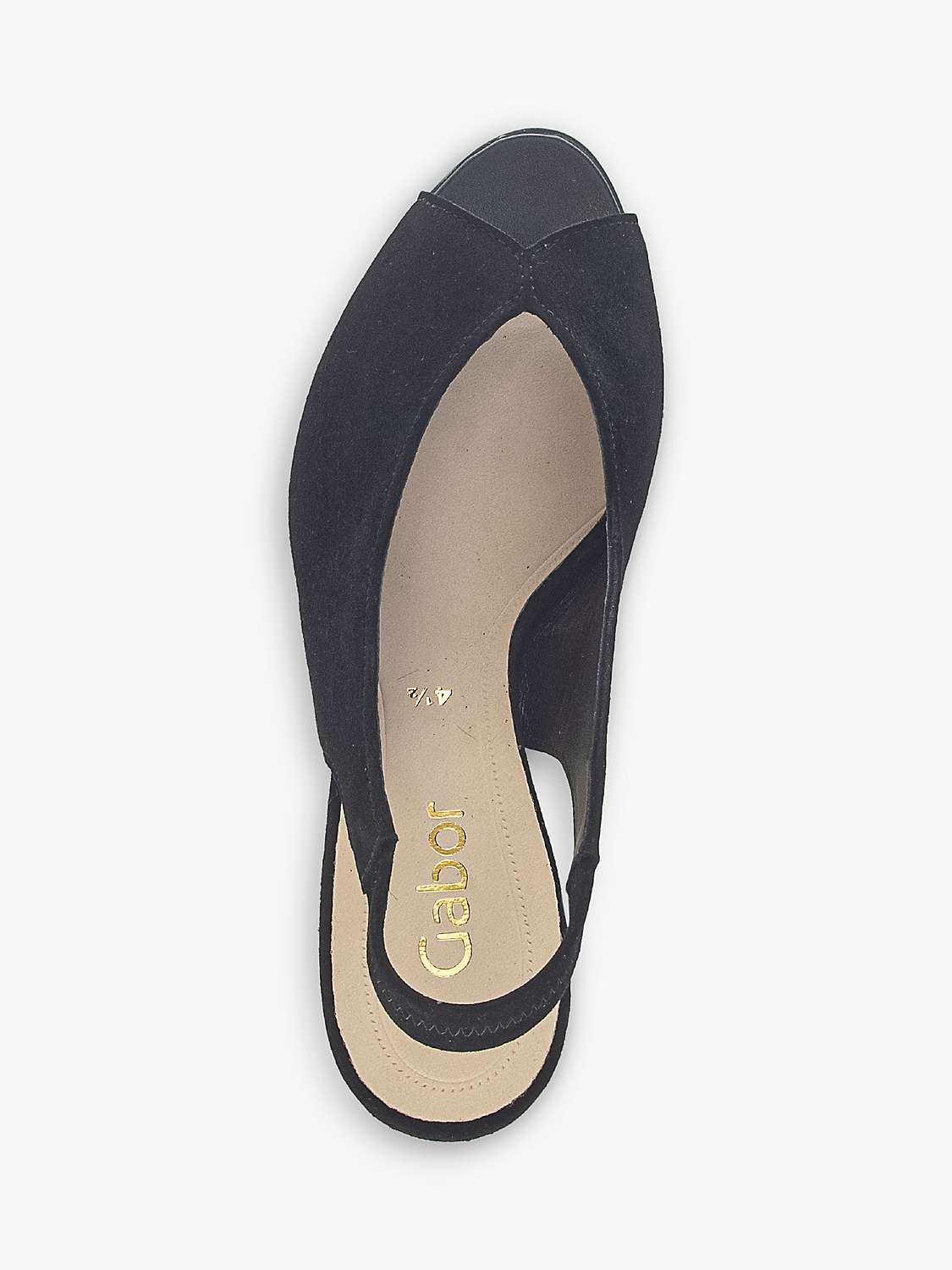 Buy Gabor Eternity Suede Peep Toe Slingback Shoes, Black Online at johnlewis.com