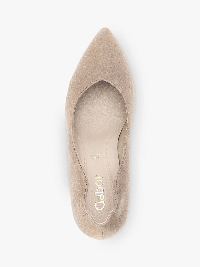 Gabor Degree Suede Court Shoes, Sand