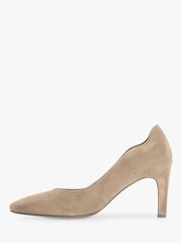 Gabor Degree Suede Court Shoes, Sand