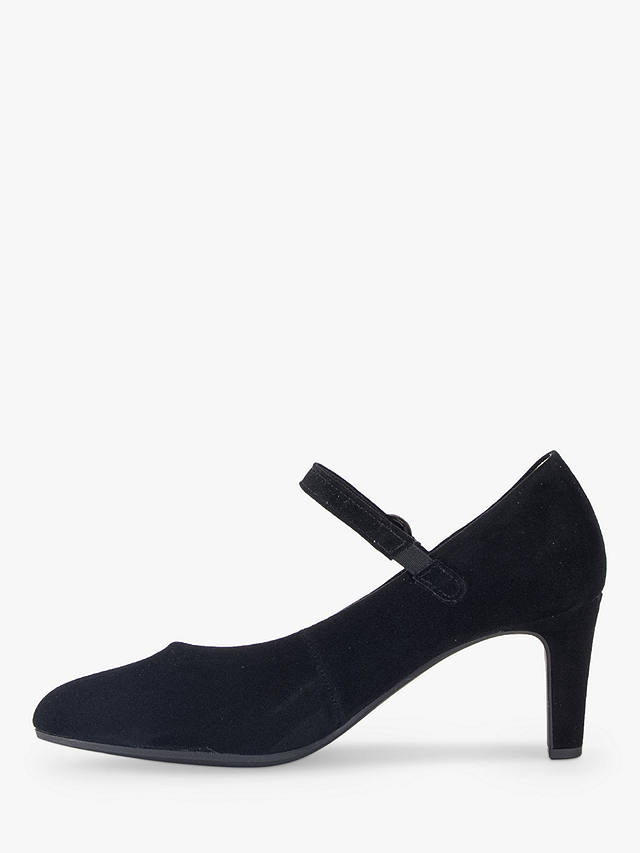 Gabor Emulate Suede Buckle Mary Jane Shoes, Black