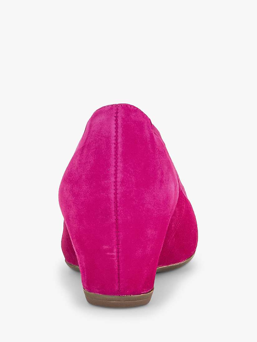 Buy Gabor Fantasy Suede Wedge Heel Shoes, Pink Online at johnlewis.com