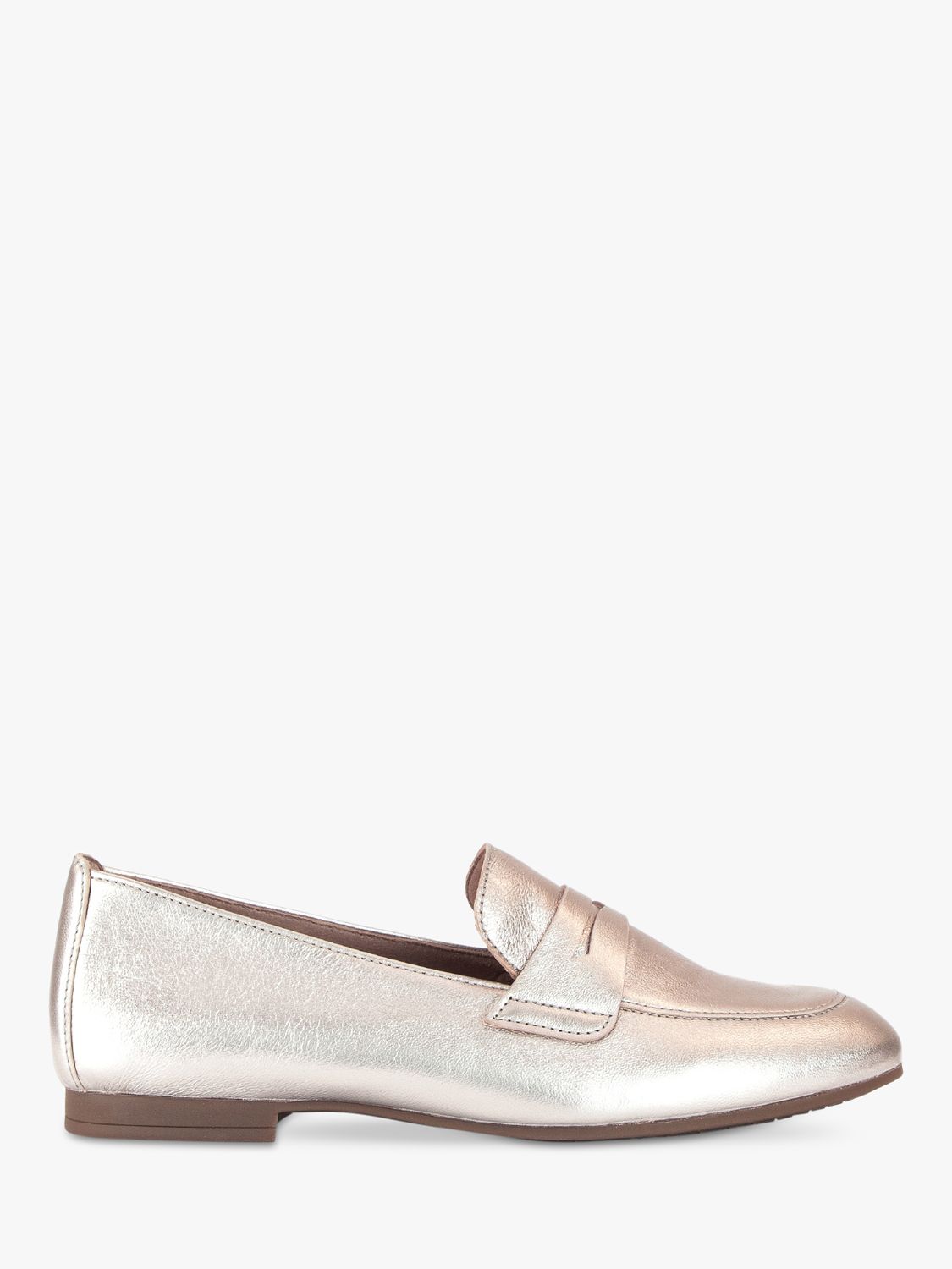 Gabor Viva Leather Loafers, Gold at John Lewis & Partners