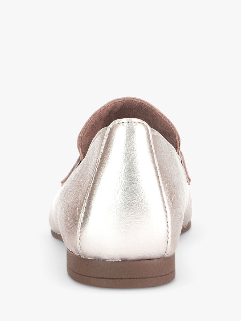 Buy Gabor Viva Leather Loafers, Gold Online at johnlewis.com