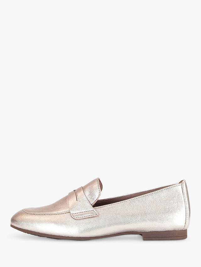 Gabor Viva Leather Loafers, Gold