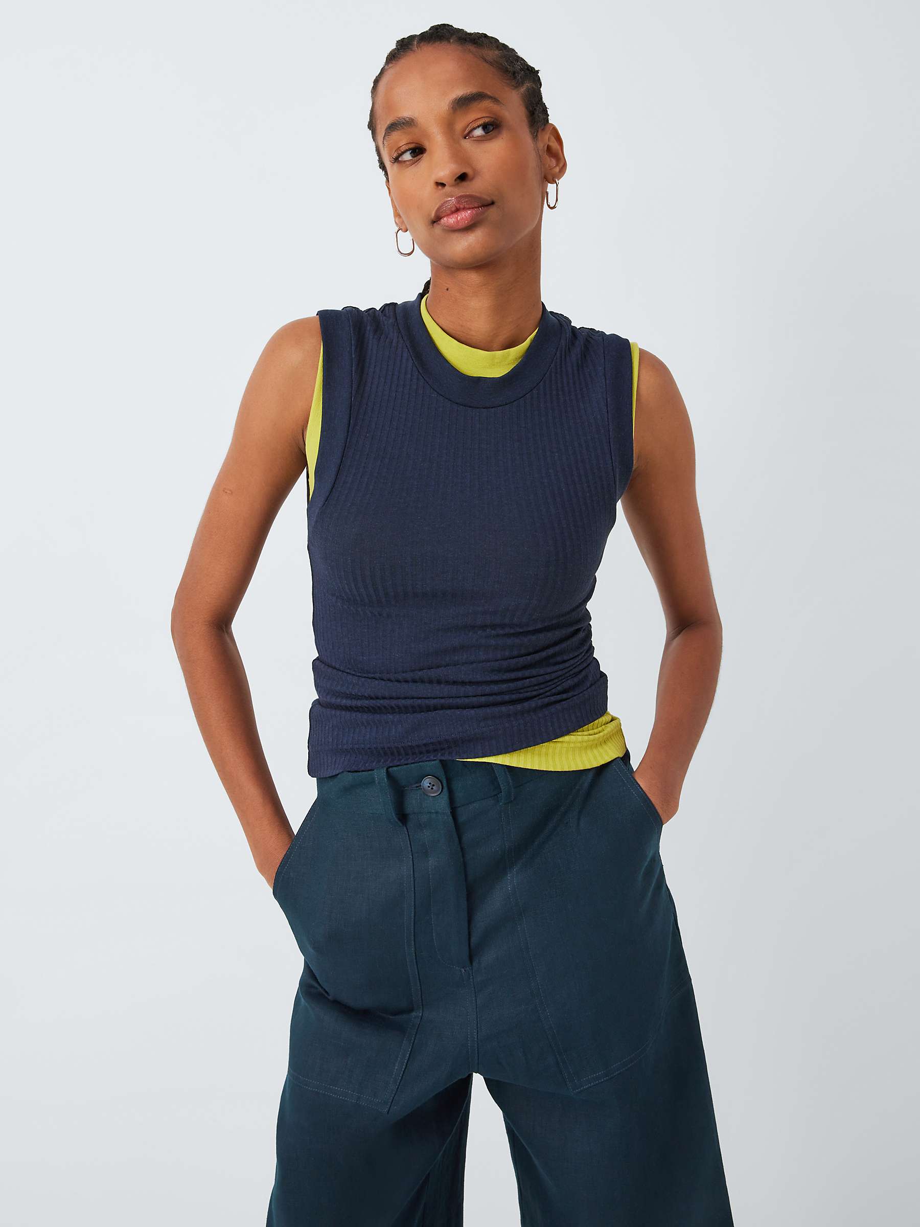 Buy John Lewis Cropped Linen Trousers Online at johnlewis.com