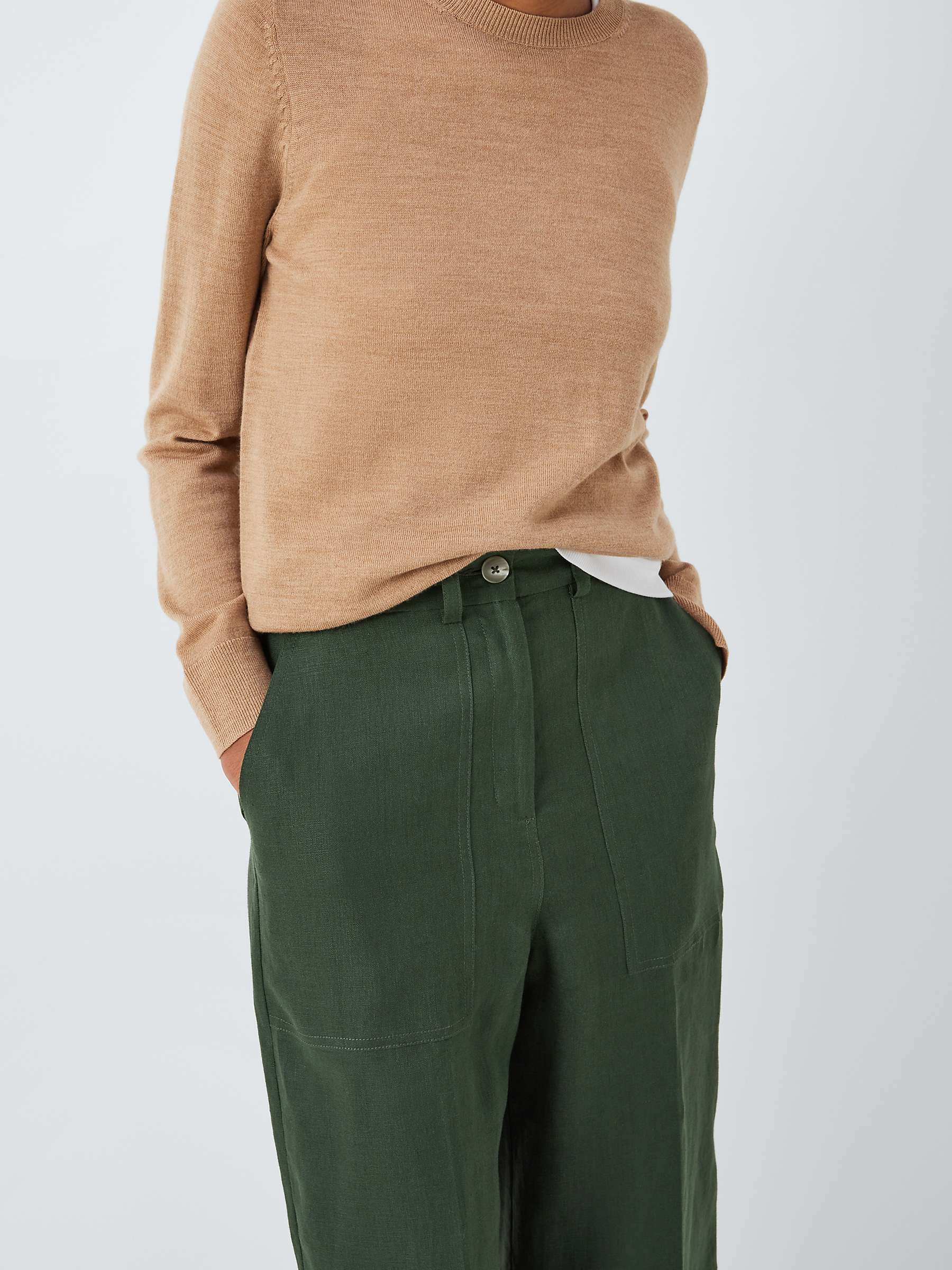 Buy John Lewis Cropped Linen Trousers Online at johnlewis.com