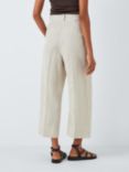 John Lewis Cropped Linen Trousers, Natural